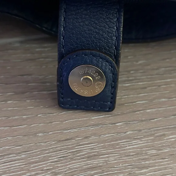 Michael Kors Dark Blue Satchel with Gold Accents